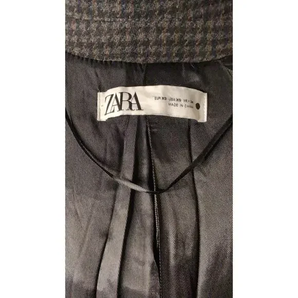 Zara Houndstooth Heritage Oversized Wool Blend Coat Blazer - Picture 10 of 12